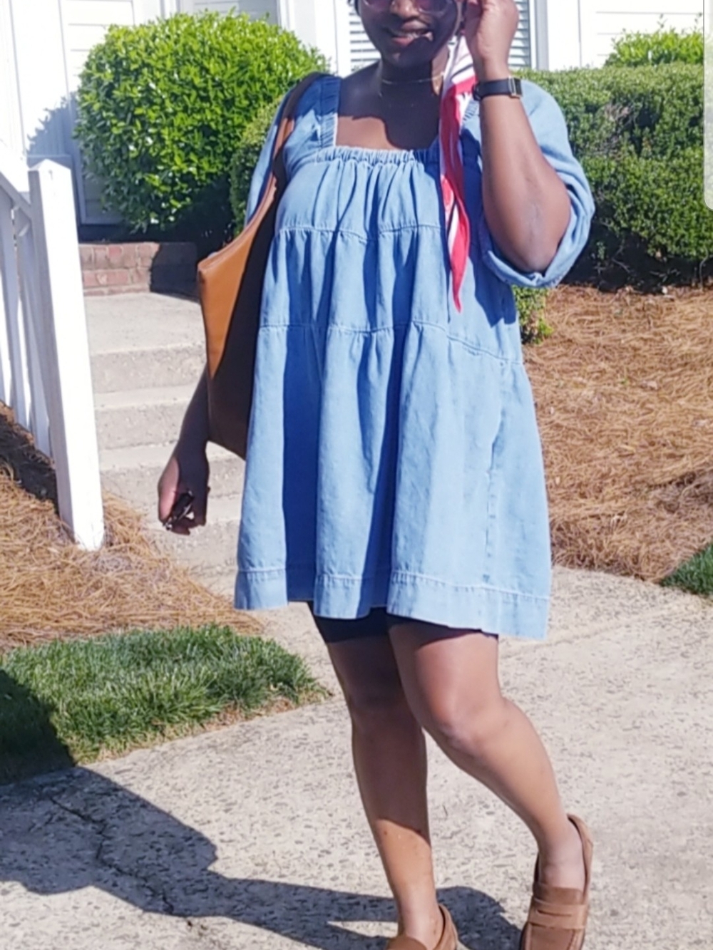 Light Blue Denim Babydoll Dress - Picture 13 of 13